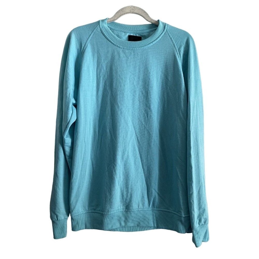 Six Lincoln New York Men SZ L Blue Long Sleeve Crew Neck Sweatshirt